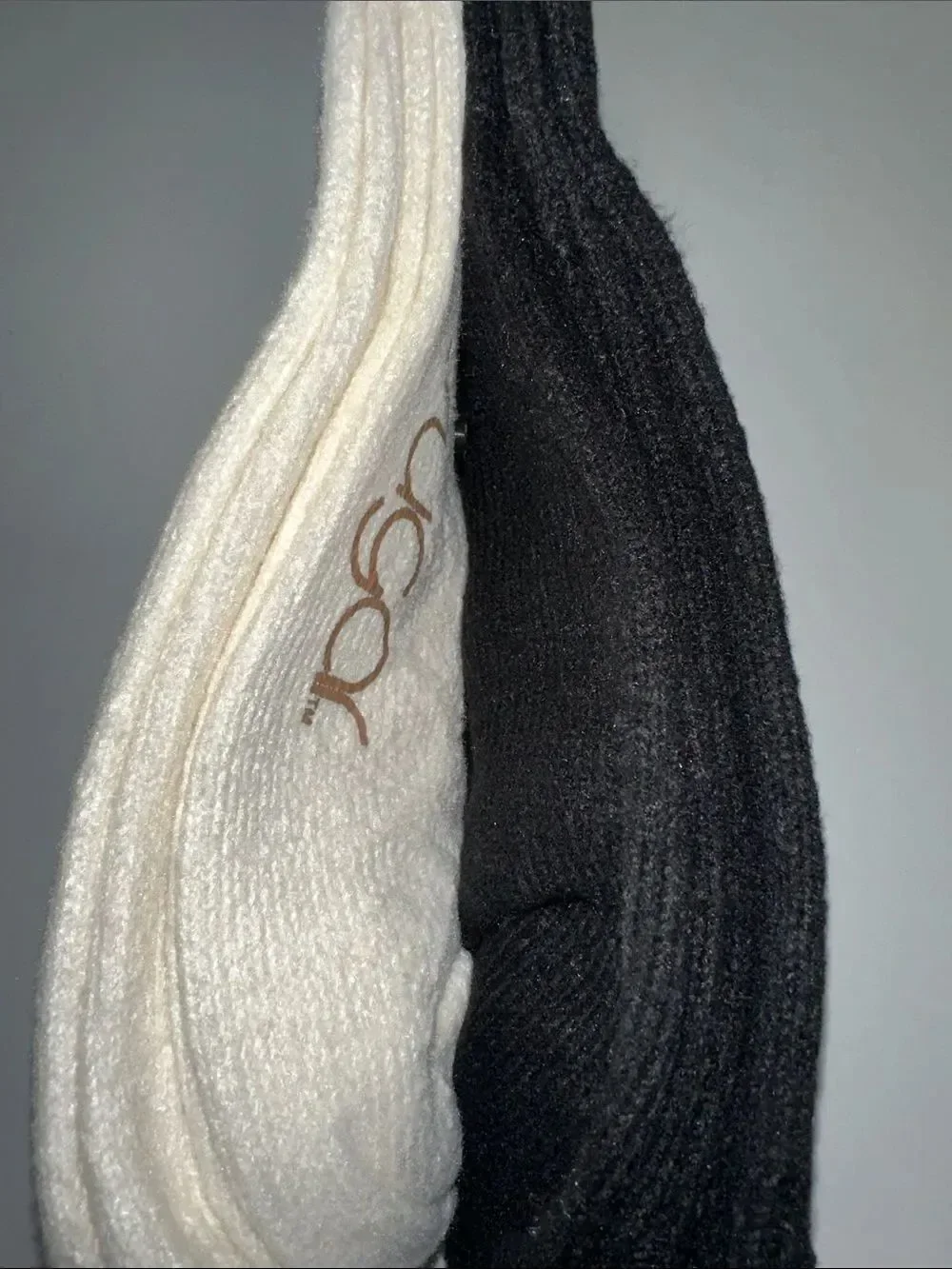 sugar Ladies Black Ivory Knit Super Soft Cabin Socks 2 pairs